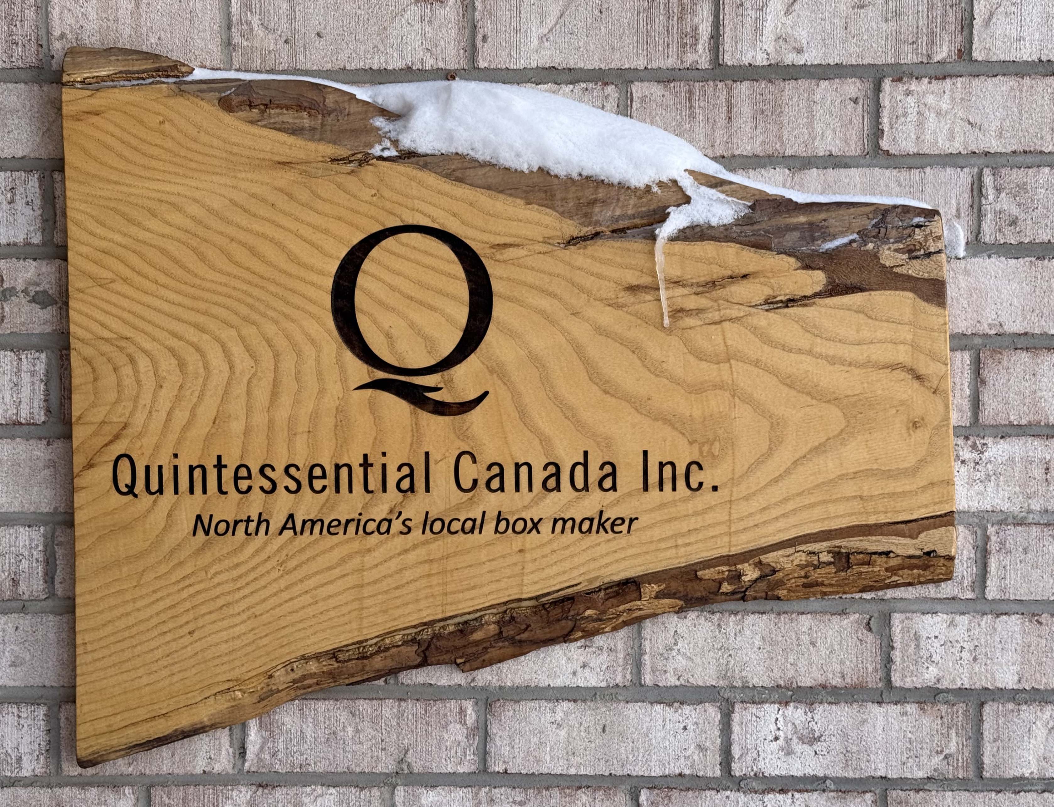 The Quintessential Canada Inc. sign at the front of the Ontario workshop.